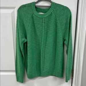 LOFT Vibrant Green Crew Neck Sweater